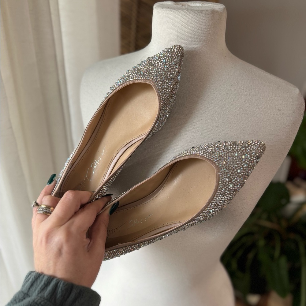 Rhinestone‎ bridal kitten heel shoes flats